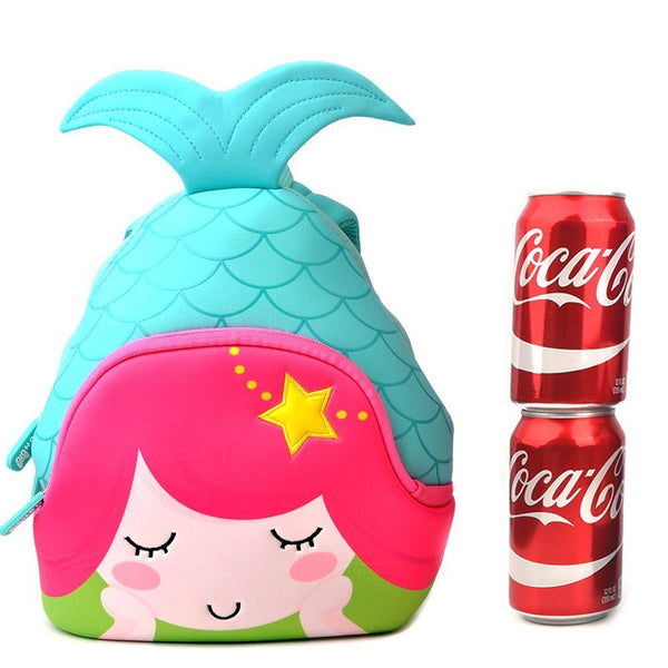 Mermaid Plush Cuddly Kids Animal Blanket and Toddlers Backpack (Pink Mermaid)