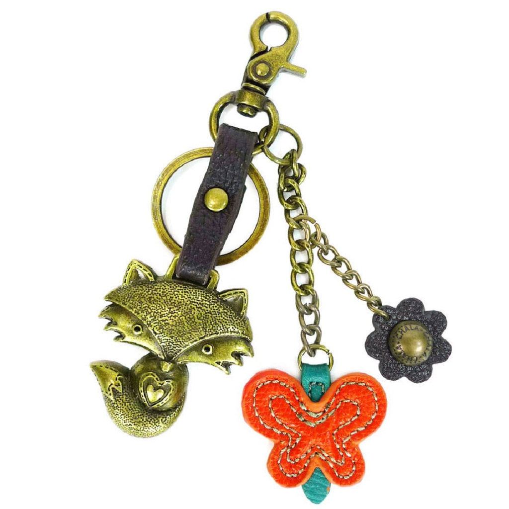 Chala Purse Bag Charm Clip On Fox Key Ring