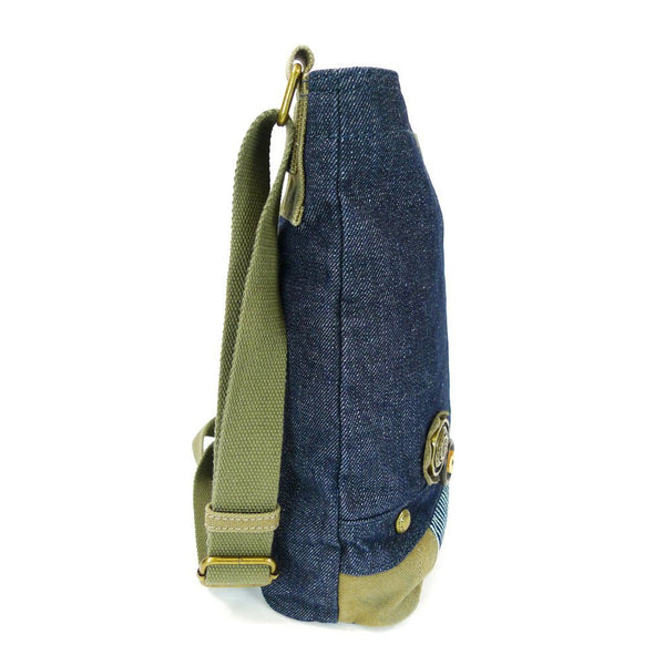 Chala Handbag Patch Cross-body Messenger Bag (Denim Blue)
