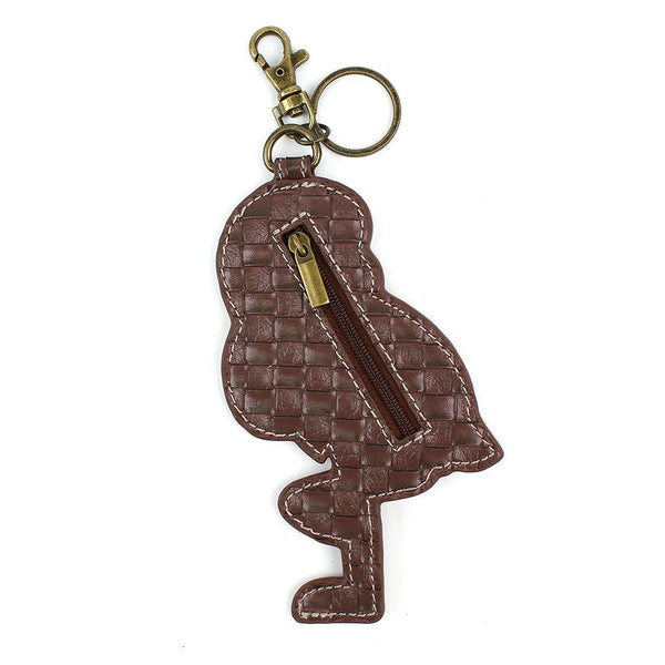 Chala Faux Leather Key Fob, Purse charm, Coin purse (Flamingo)