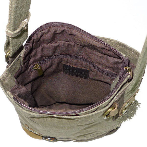 Chala Patch Crossbody Bag + Faux leather Coin Purse ( Green Bird) - Animal-Bags.com