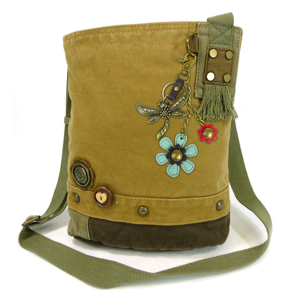 Chala Patch Crossbody Bag (6 colors option) + Detachable Metal Keychain (Dragonf - Animal-Bags.com